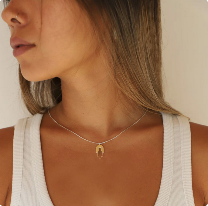 Modern Hamsa Necklace, Peace Love Light Shop