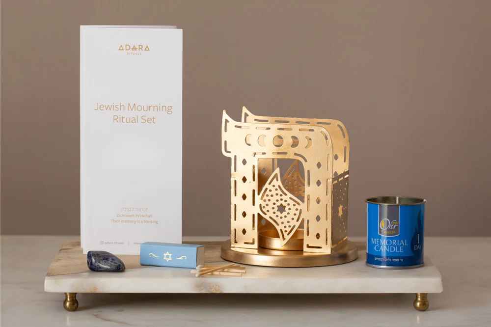 Memorial Ritual Set, Yahrzeit Candle Holder - Peace Love Light Shop