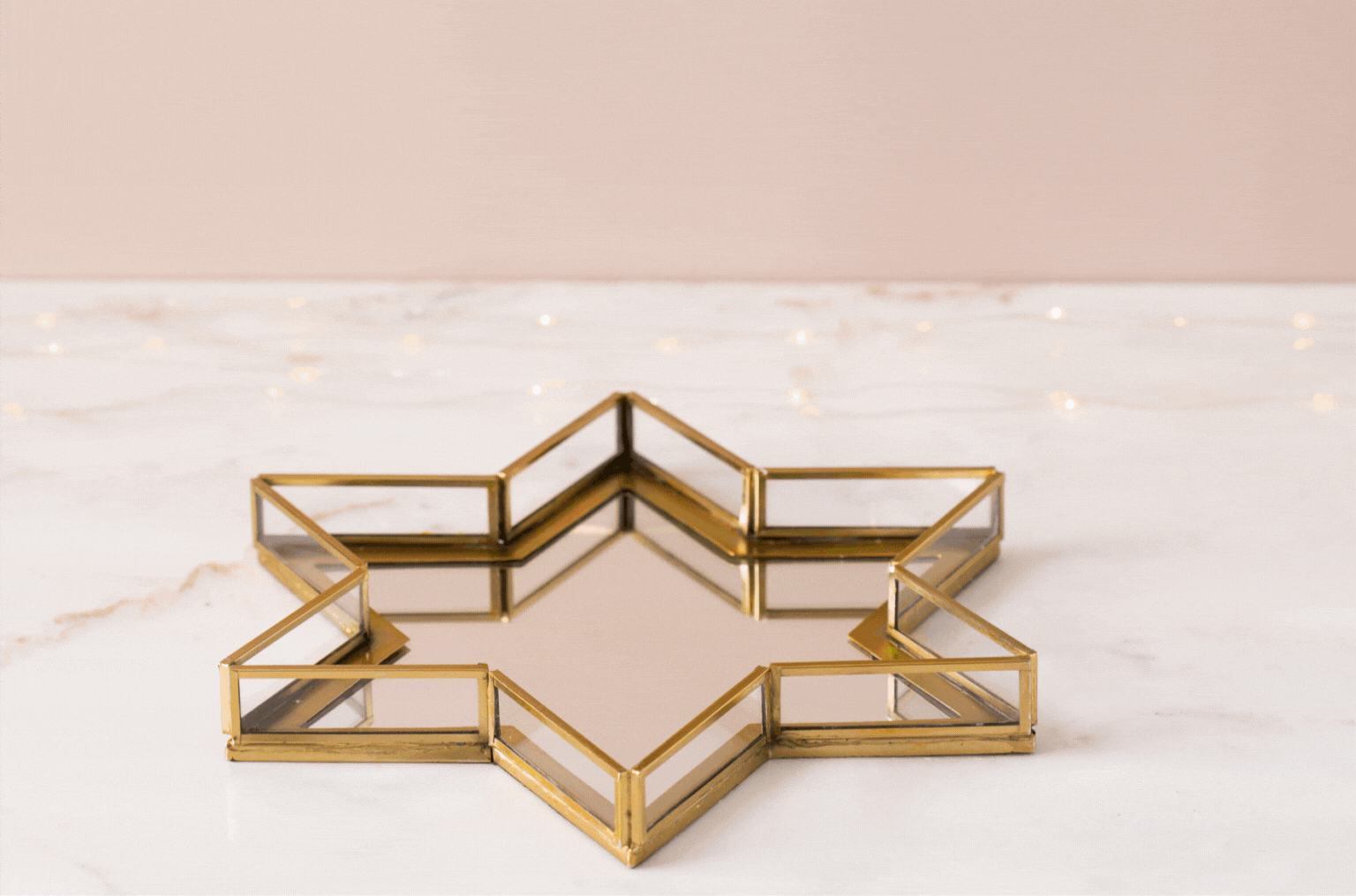 Hanukkah Decor Set- 2 Talia Dreidels + 1 Stella Mirrored Tray