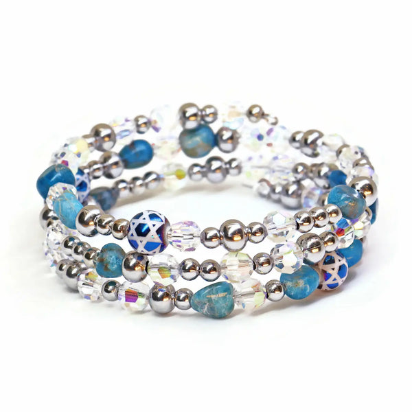 Beaded star of David bracelet- Peace Love Light Shop