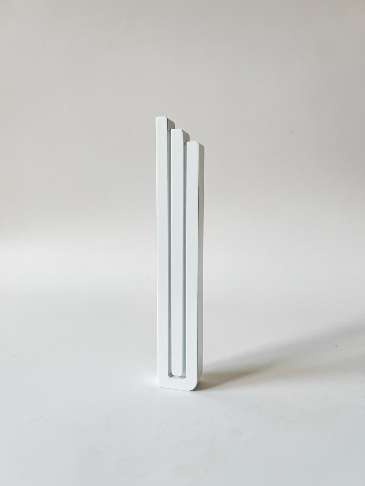 Modern mezuzah, anodized aluminum, white- Peace Love Light Shop 