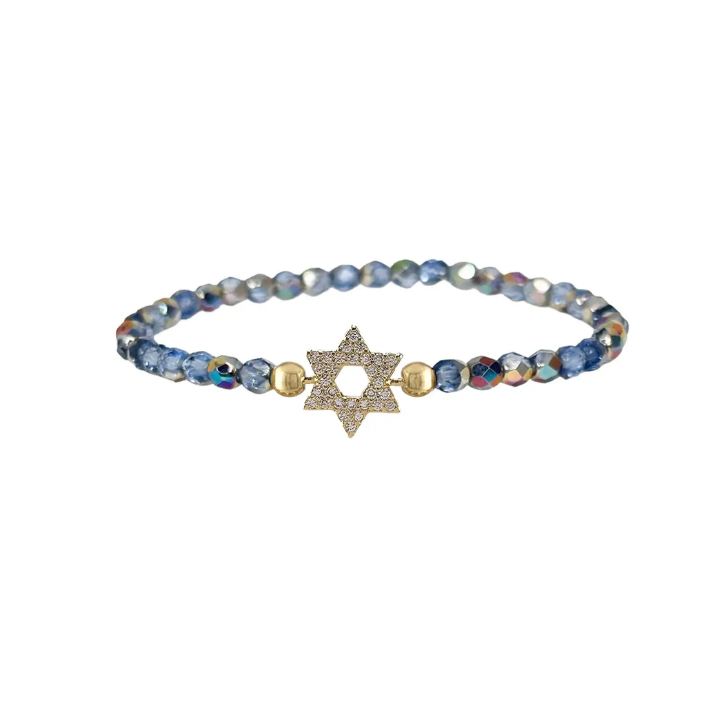 Crystal Beaded Star of David Bracelet -  Peace Love Light Shop