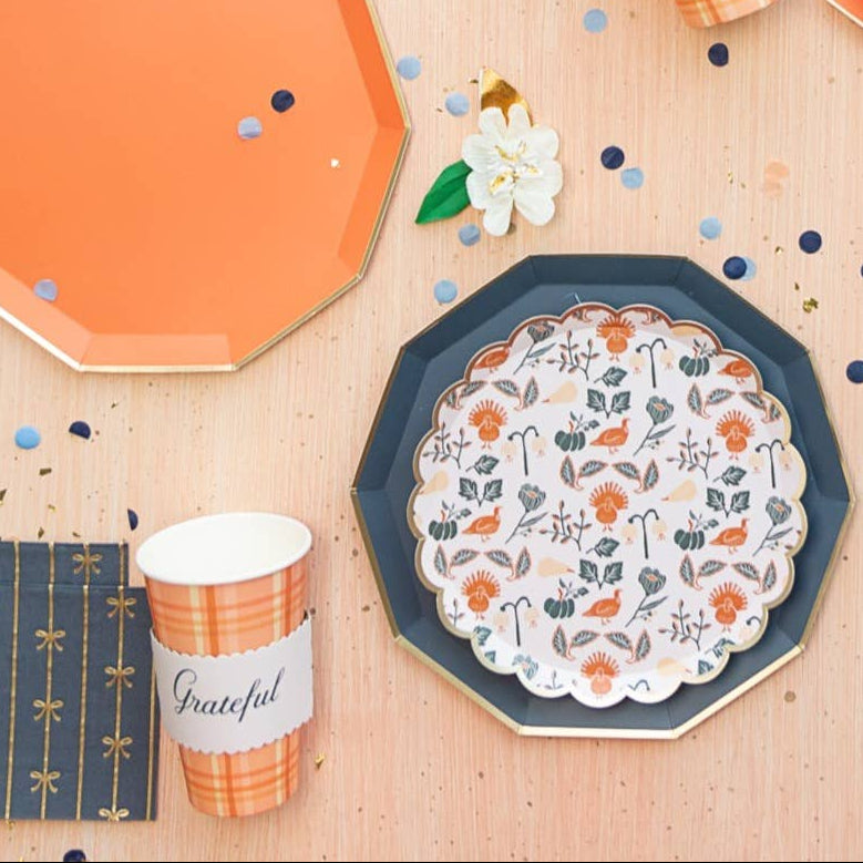 Thanksgiving Salad/Appetizer Paper Plates - 8 Pack