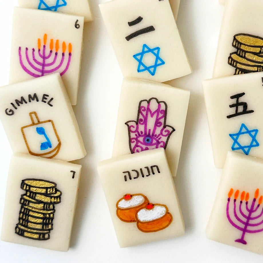 Marzipan Hanukkah Mah Jong Tiles - Peace Love Light Shop