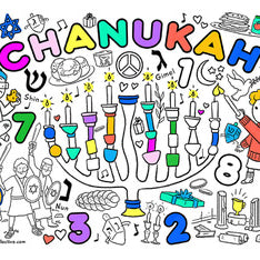 Hanukkah doodle mat- Peace Love Light Shop