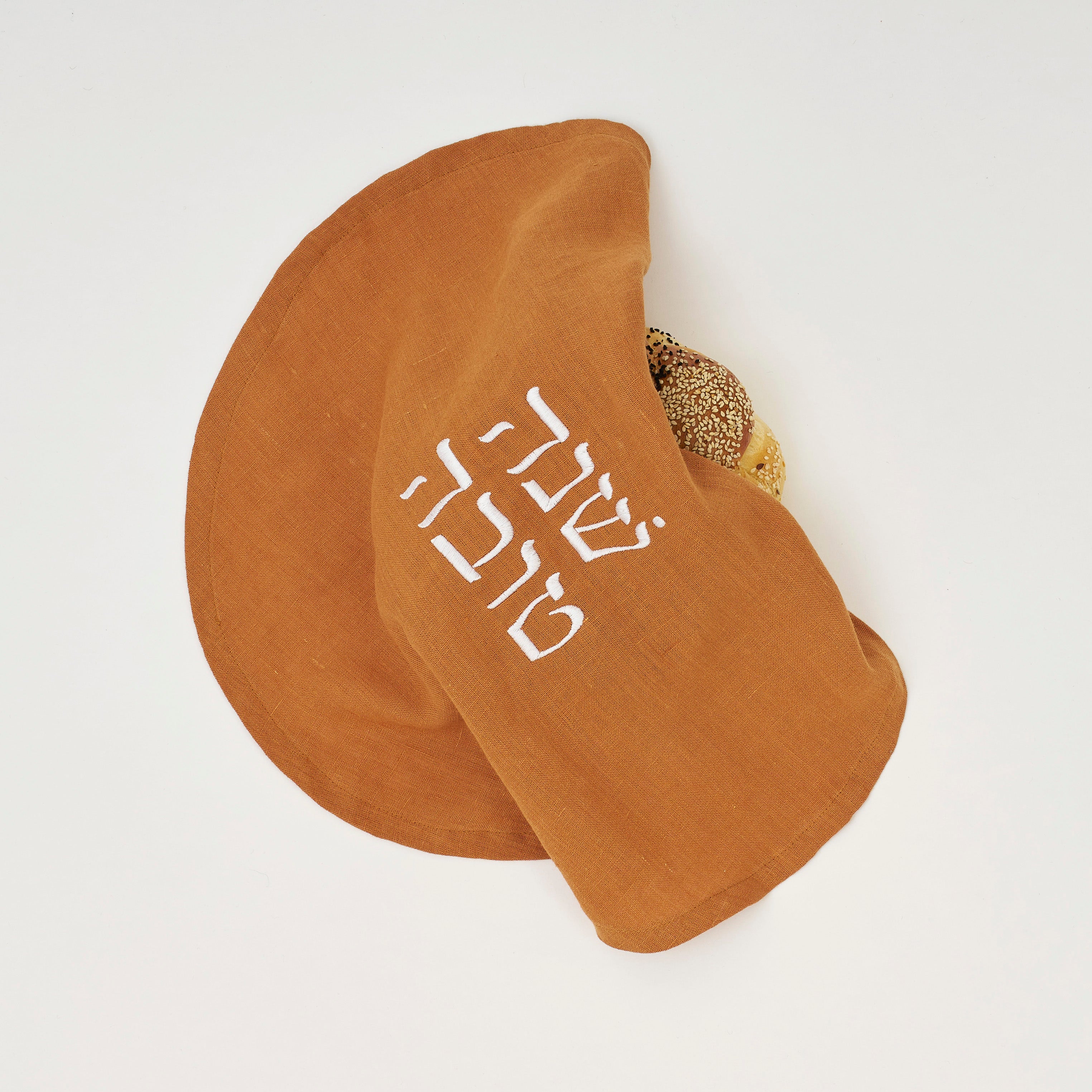 Round Challah Cover, Linen- Peace Love Light Shop