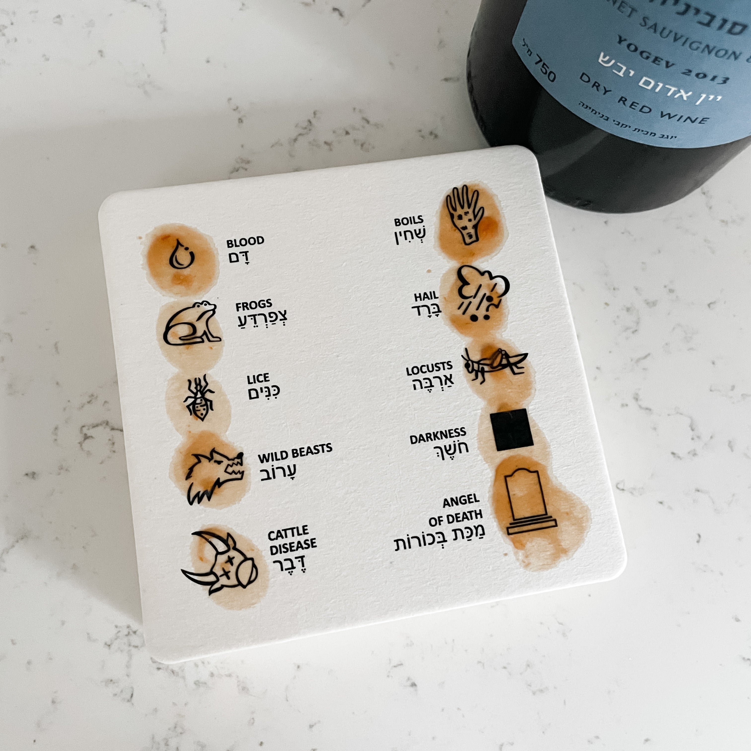 Ten Plague Coasters for Dipping- Peace Love Light Shop