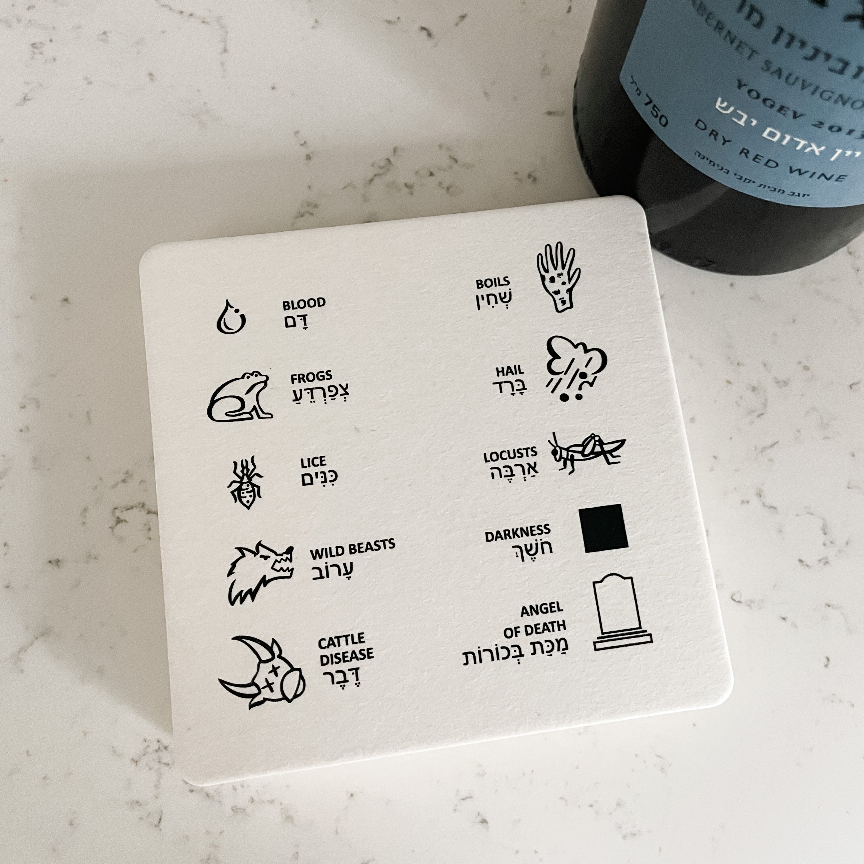 Ten Plague Coasters- Peace Love Light Shop