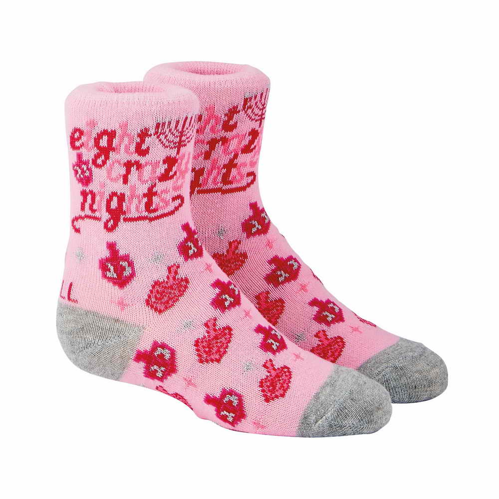 Girls Hanukkah socks, dreidel design- Peace Love Light Shop