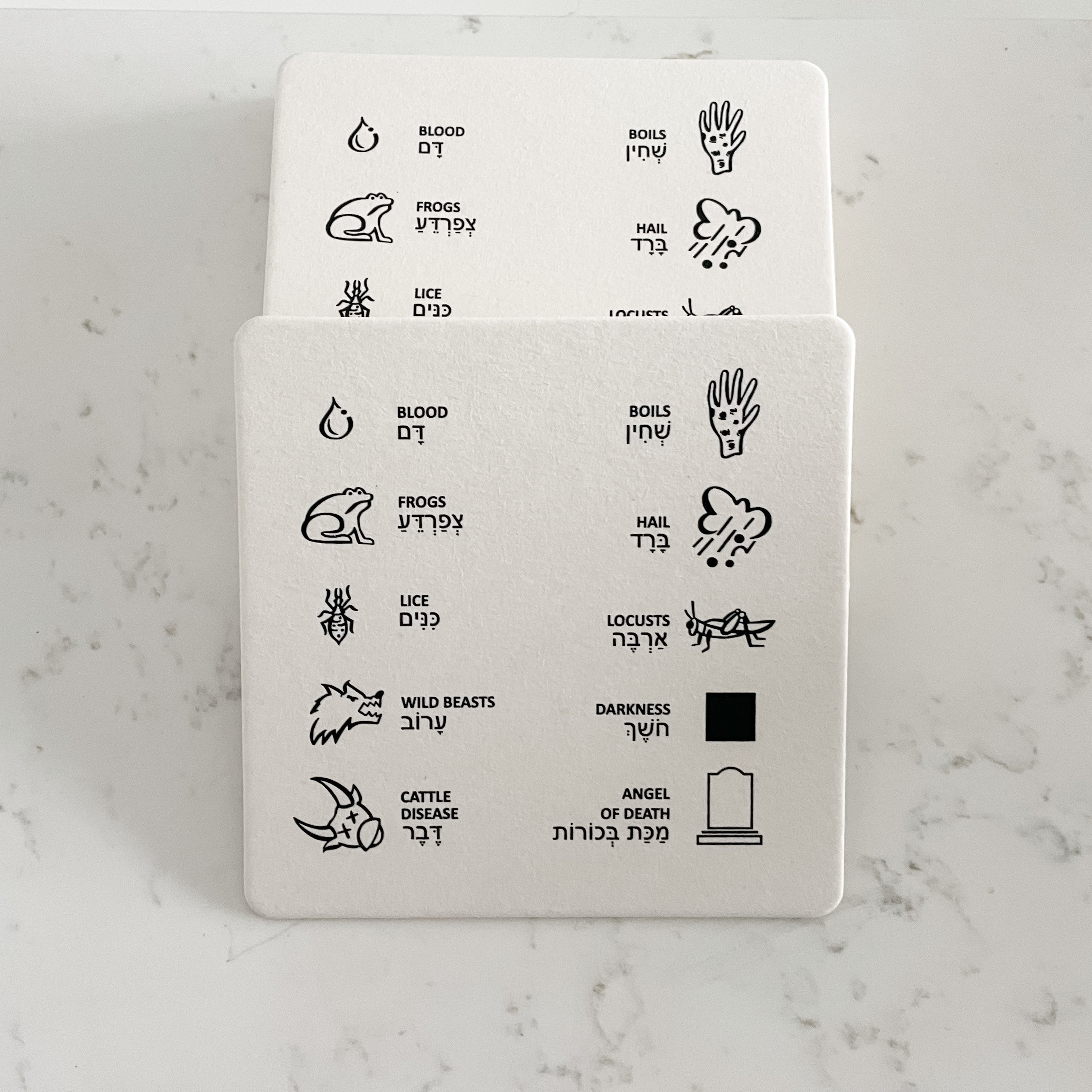 Ten Plague Coasters- Peace Love Light Shop