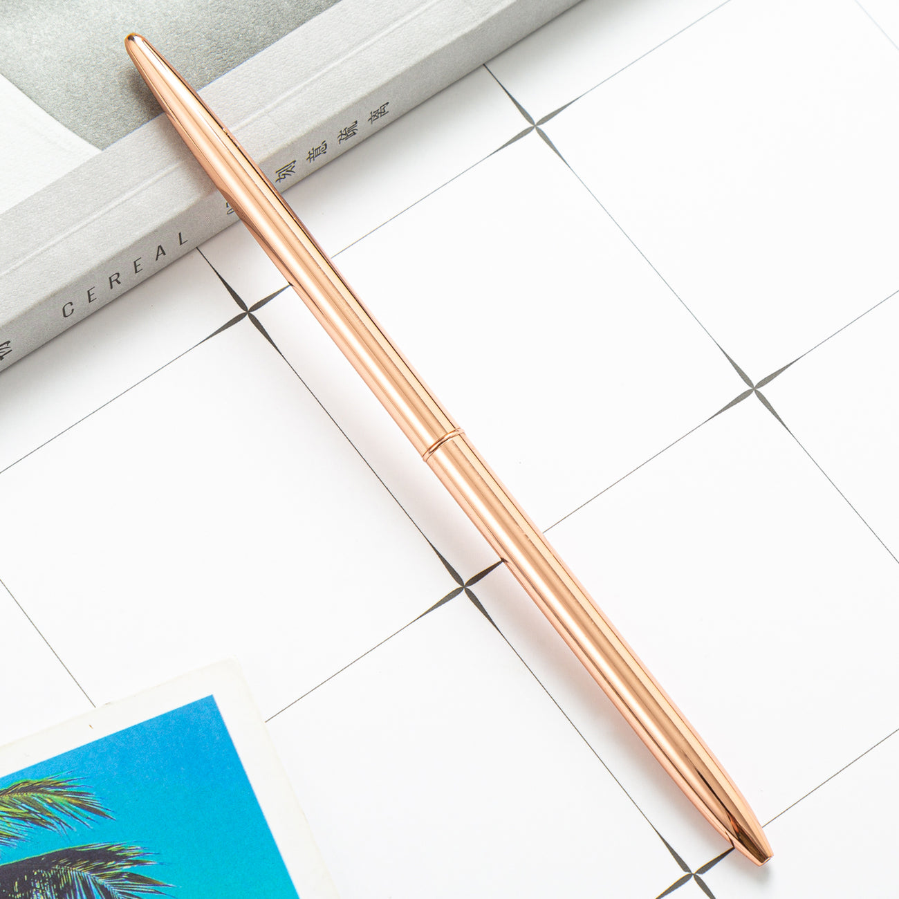 Two Slim Rose Gold Ballpoint Pens - Peace Love Light Shop