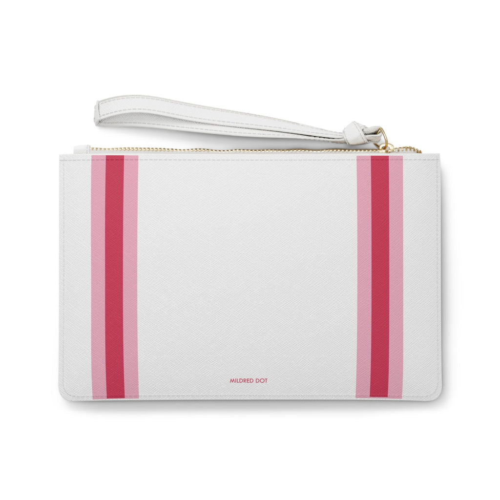 Mah jong card clutch, wallet, preppy pink stripe- Peace Love Light Shop