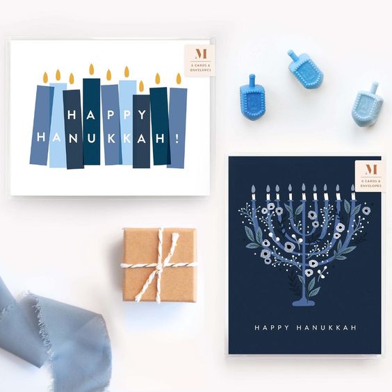 Hanukkah Boxed Set of 6 Cards- Peace Love Light Shop
