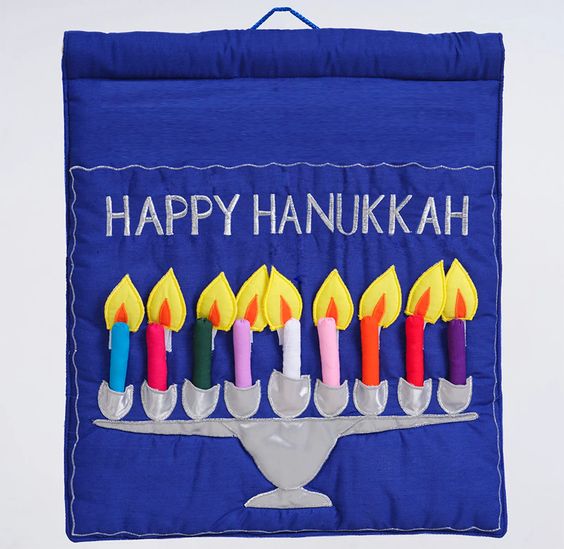 Family Menorah Wall Hanging, Kids Hanukkah Gift - Peace Love Light Shop