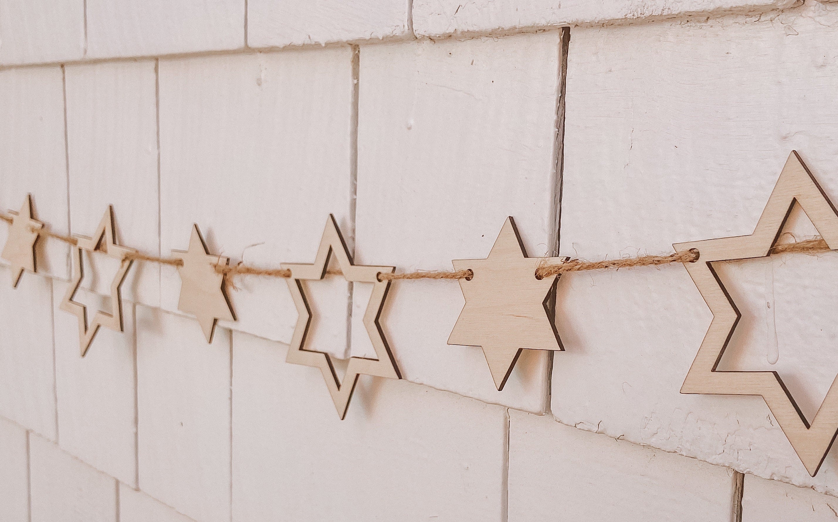 Wood Star Of David Banner, Hanukkah, Jewish Holiday Decor - Peace Love Light Shop