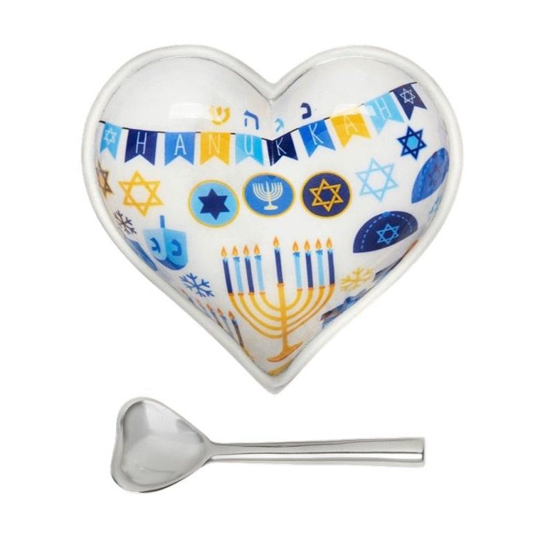 Hanukkah heart shape bowl, gift, decor- Peace Love Light Shop