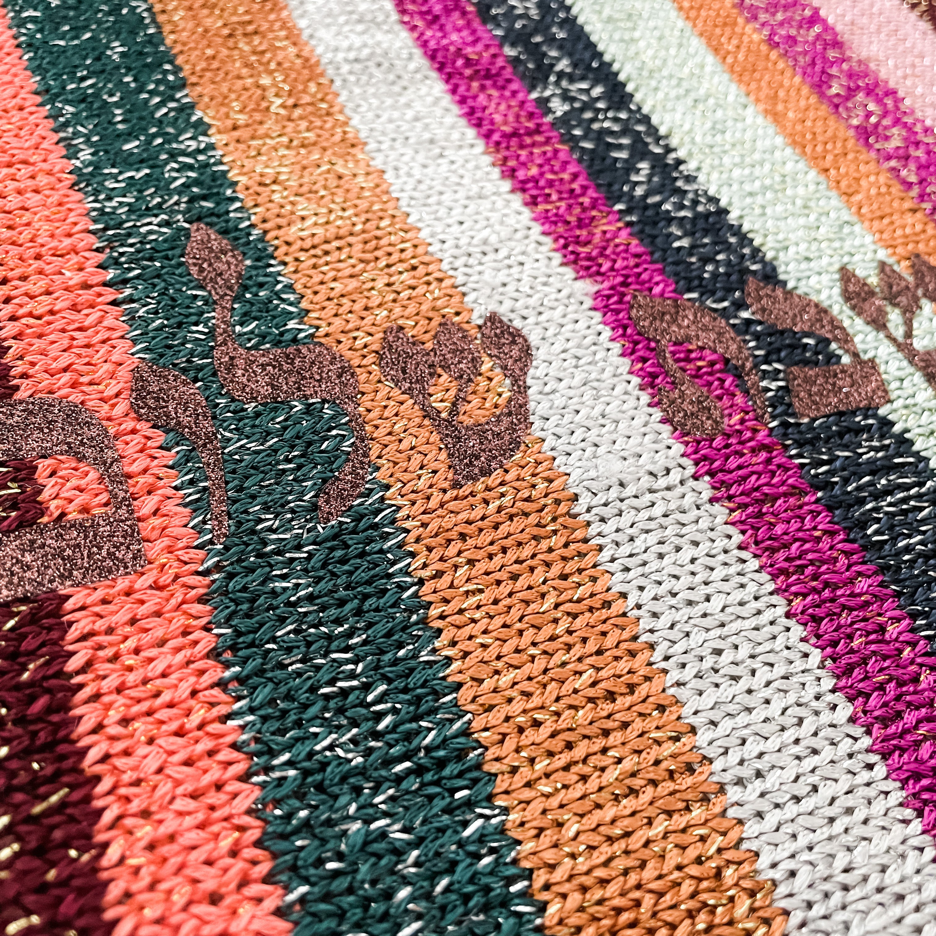 Challah cover, modern, multi stripe- Peace Love Light