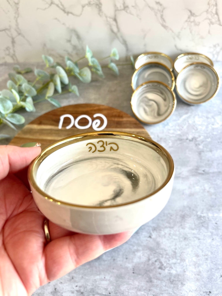 Modern Marble, Wood Seder Plate- Peace Love Light Shop