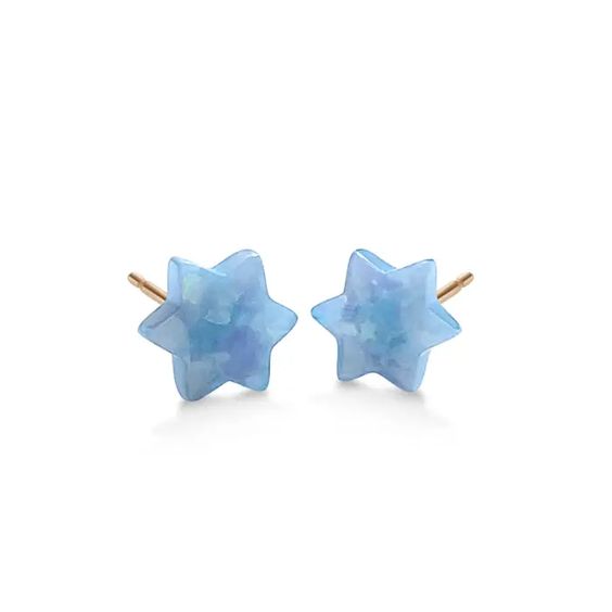 Jewish star opal earrings- Peace Love Light Shop