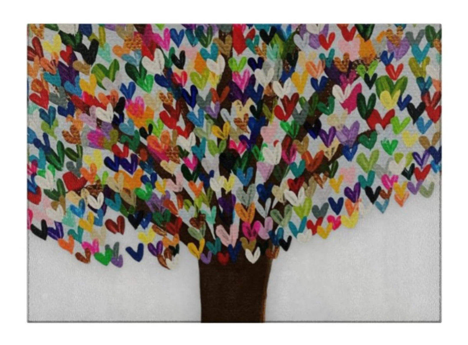Modern Hanukkah, Shabbat Candle Glass Drip Tray/Serving Tray/Challah Board- Heart Tree - Peace Love Light Shop