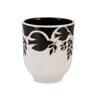Peace & Dove Ceramic Kiddush Cup- Black and White