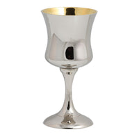 Modern Classic Kiddush Cup, Brass & Polished Silver