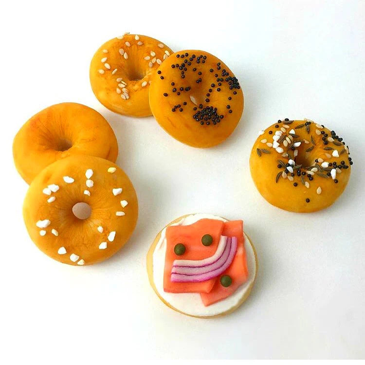 Marzipan Mini Bagels, Jewish Hostess Gift, Kosher - Peace Love Light Shop
