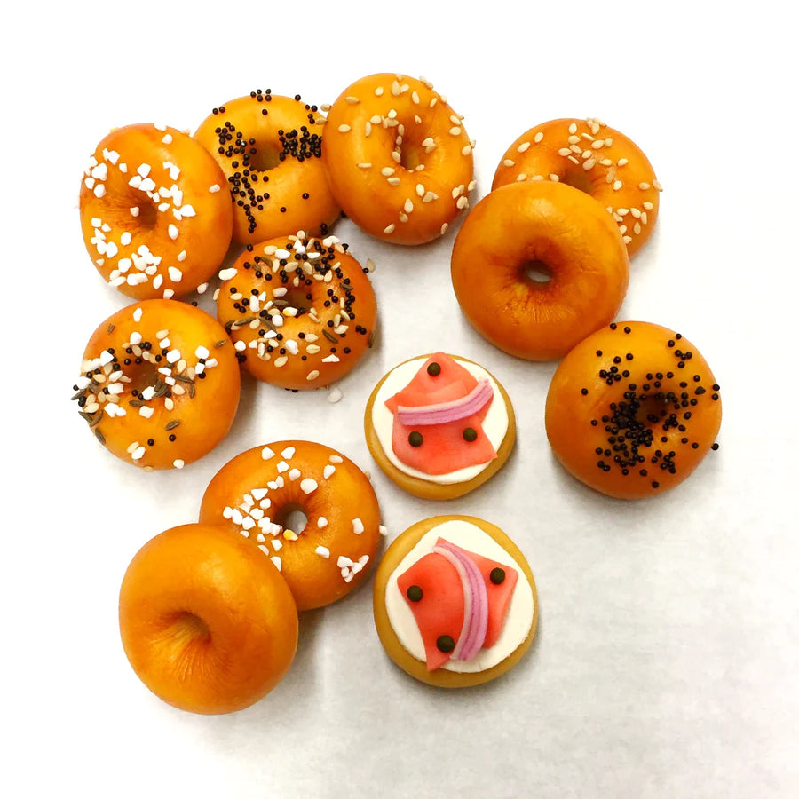 Marzipan Mini Bagels, Jewish Hostess Gift, Kosher - Peace Love Light Shop