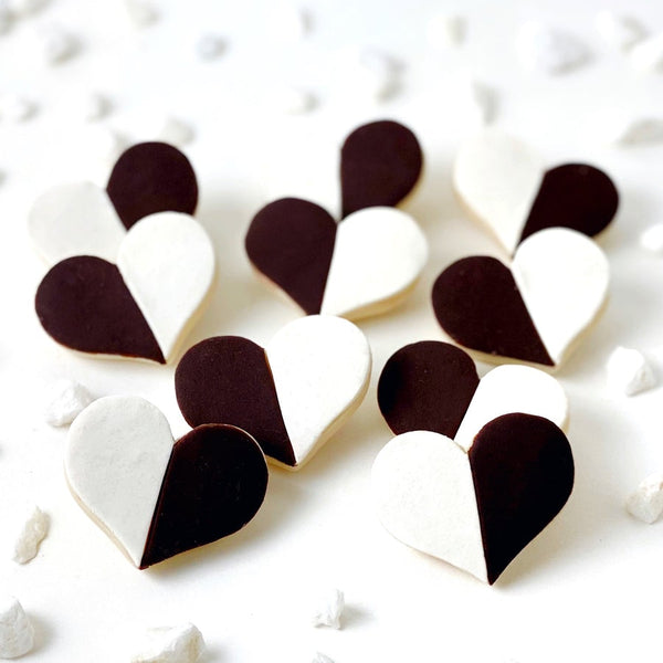 Black & White Marzipan Cookies- Valentines, Tu'B'av Gift.  Peace Love Light Shop