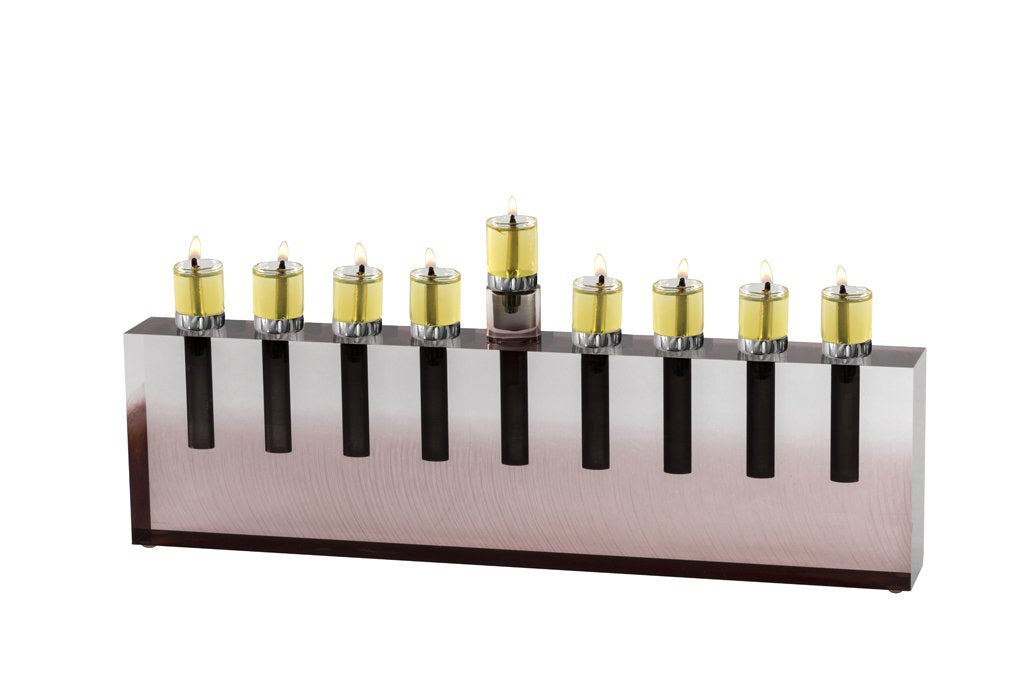 Modern acrylic menorah- Peace Love Light Shop
