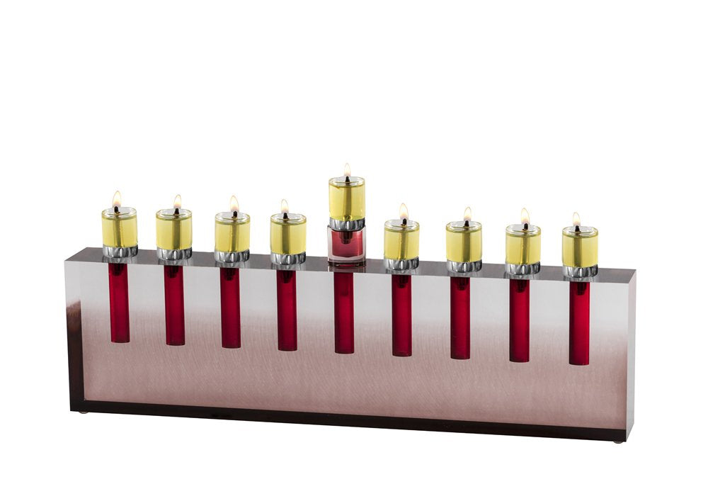 Modern acrylic menorah- Peace Love Light Shop