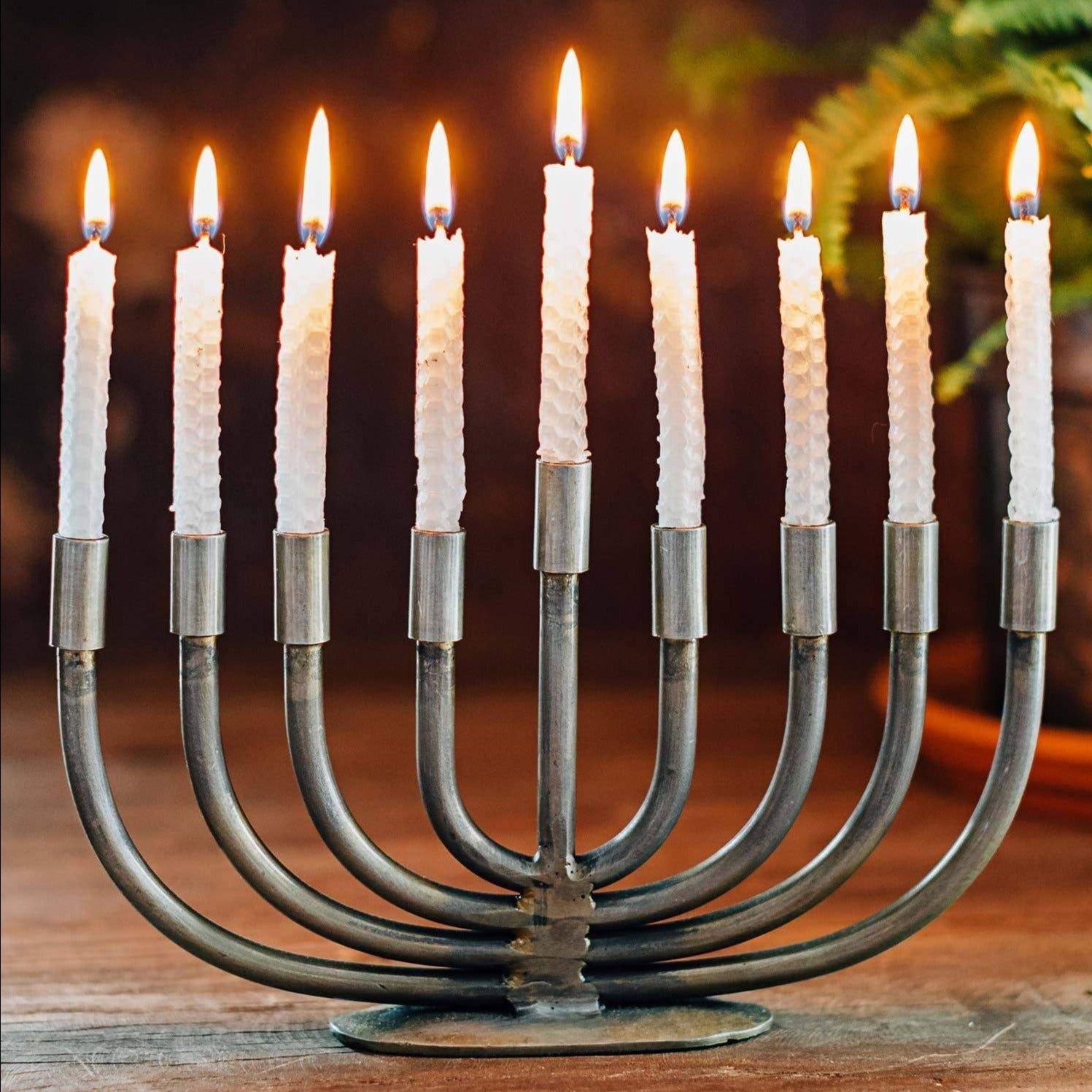 Petite Classic Menorah- Wrought Iron - Peace Love Light Shop