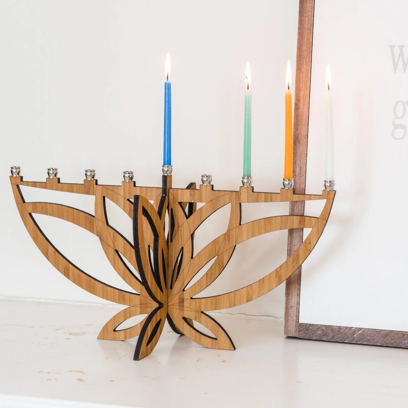 Lotus Flower Menorah, Travel Menorah - Peace Love Light Shop