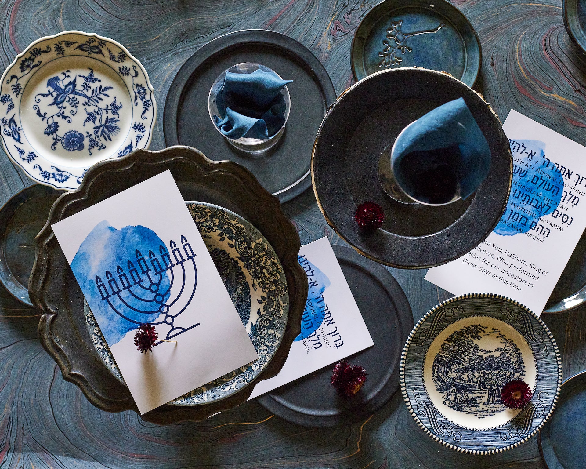 Set of Blessings Cards, Rosh Hashanah, Hanukkah, Shabbat - Peace Love Light Shop