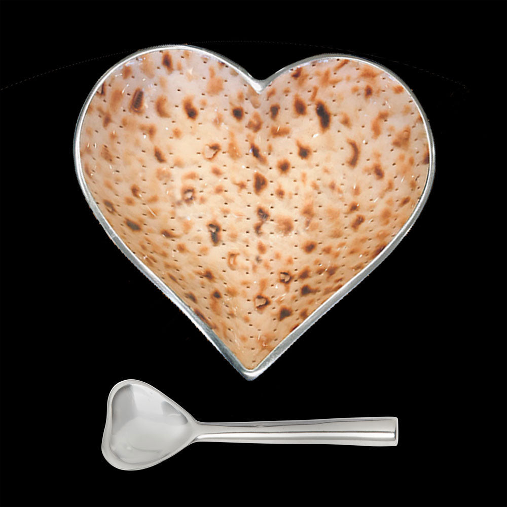 Matzah Heart Bowl with Heart Spoon, Passover Gift
