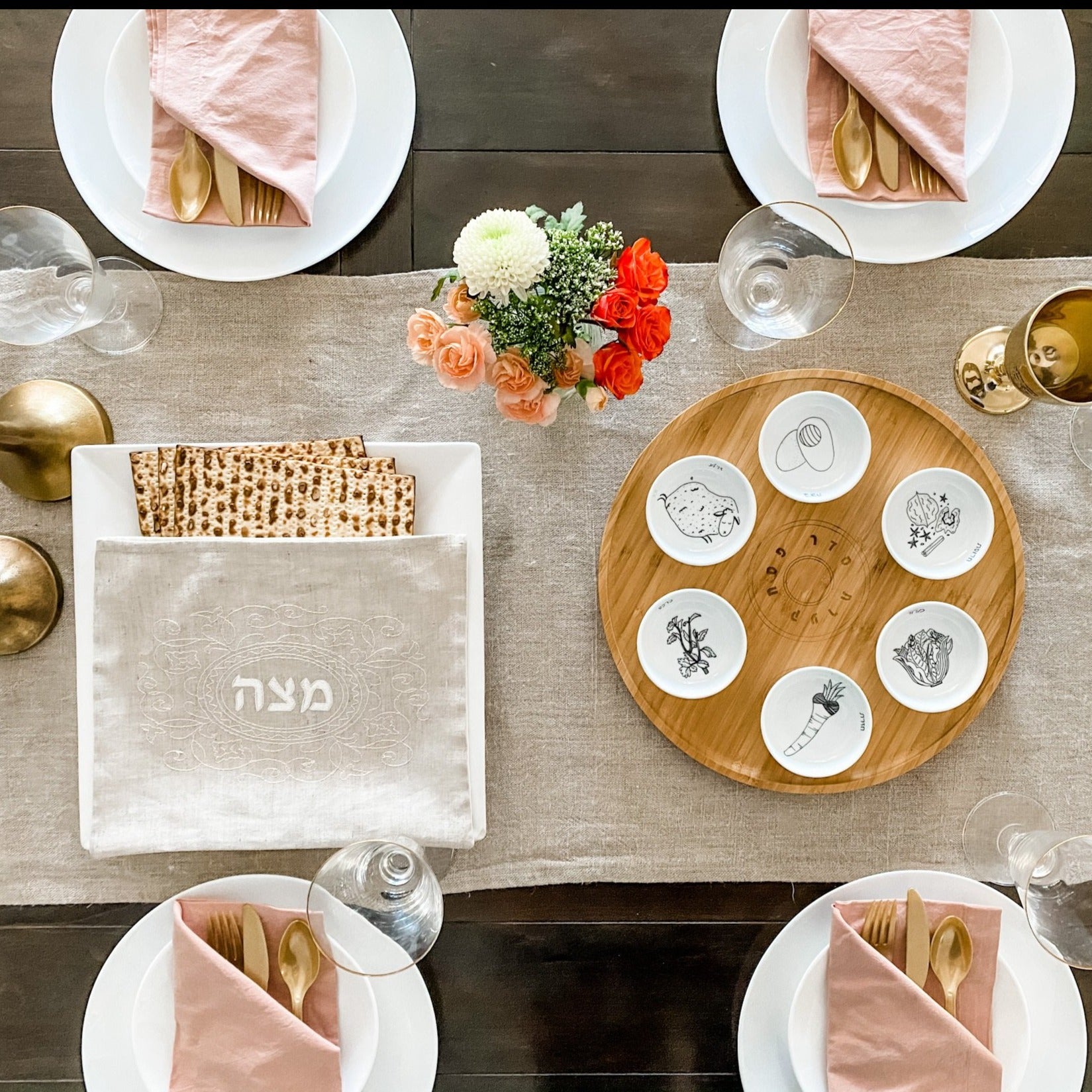 Passover tablescape- Peace Love Light Shop