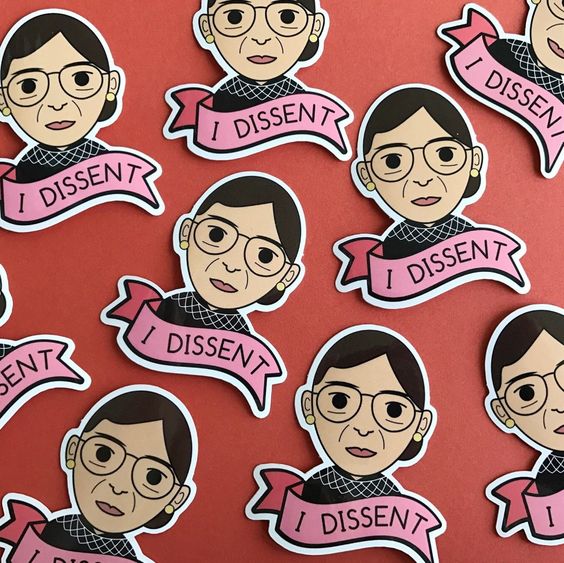 RBG I Dissent Sticker- Peace Love Light Shop