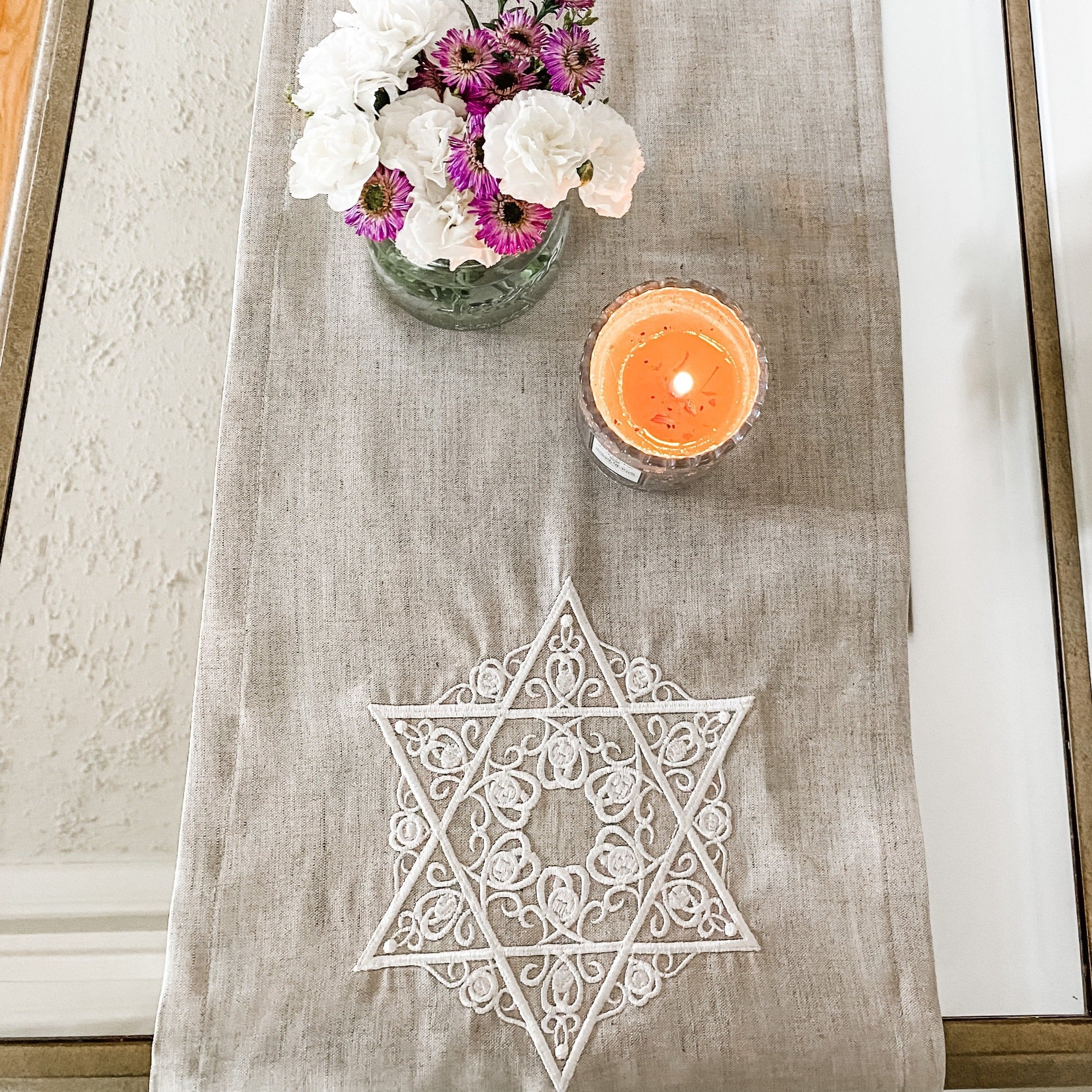 Star of David tabletop runner- Peace Love Light Shop