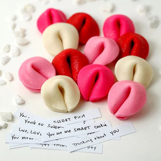 Marzipan Fortune Cookies, Personalized Fortunes, Valentines Gift