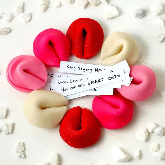 Marzipan Fortune Cookies, Personalized Fortunes, Valentines Gift