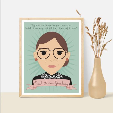 RBG, Ruth Bader Ginsburg, 8x10 Art Print - Peace Love Light Shop